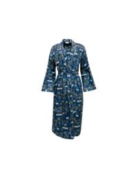 Cyberjammies Fawn Long Dressing Gown Blue Woodland Print 