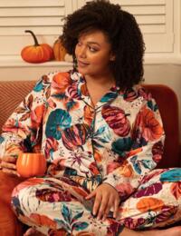 Cyberjammies Maple Pyjama Top Cream Pumpkin Print