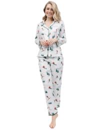 Cyberjammies Whistler Pyjama Top White Ski Print