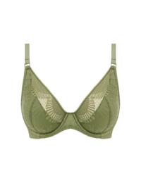 Wacoal Sensu Lace Underwired Plunge Bra Silk Green