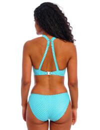 Freya Jewel Cove High Apex Bikini Top Stripe Turquoise