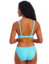 Freya Jewel Cove High Apex Bikini Top Stripe Turquoise