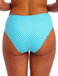 Freya Jewel Cove High Waisted Bikini Brief Stripe Turquoise