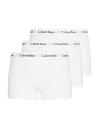 Calvin Klein Mens Cotton Stretch Three Pack Trunks White