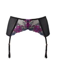 Gossard VIP Floral Attraction Suspender Belt Black/Purple