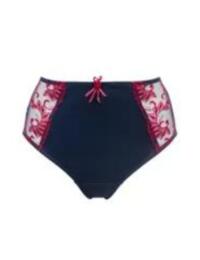 Pour Moi Imogen Rose Embroidered Brief Navy/Raspberry