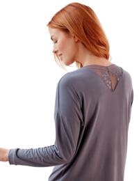 Pretty Polly Botanical Lace Loungewear Slouchy Bat Wing Top Nightshade