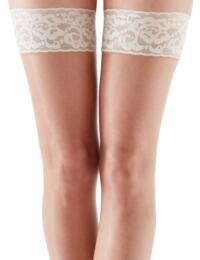 Pretty Polly Continuity Fashion Lace Top Hold Ups Nude/Ivory