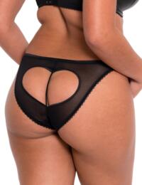 Scantilly By Curvy Kate Key To My Heart Bare Faced Brief Black