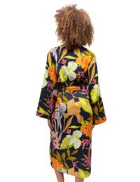 Cyberjammies Avery Long Dressing Gown Navy Floral Print