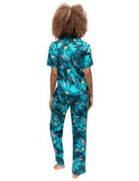 Cyberjammies Cove Pyjama Top Teal Floral Print