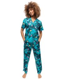 Cyberjammies Cove Pyjama Top Teal Floral Print