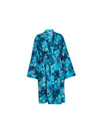Cyberjammies Cove Short Dressing Gown Teal Floral Print