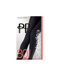  Pretty Polly Premium Opaques 80 Denier 3D Opaque Tights Black 