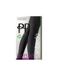 Pretty Polly Knitted Small Diamond Tights Charcoal 