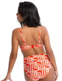 Pour Moi Casablanca Lightly Padded Underwired Front Tie Top Orange 