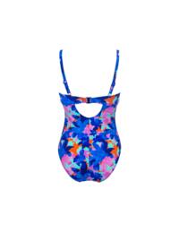 Pour Moi Heatwave Lightly Padded Underwired Control Swimsuit Aqua Floral 
