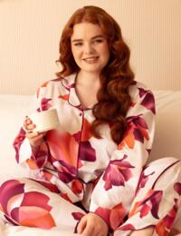 Cyberjammies Aliyah Pyjama Top Cream Floral Print