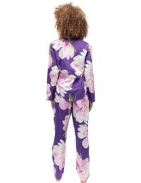 Cyberjammies Valentina Pyjama Top Purple Floral Print 