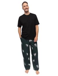 Cyberjammies Blake Pyjama Bottoms Dark Green Zebra Print