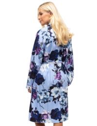 Cyberjammies Madeline Short Dressing Gown Light Blue Floral Print