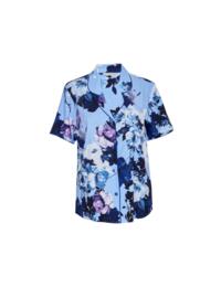 Cyberjammies Madeline Pyjama Top Light Blue Floral Print