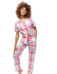 Cyberjammies Shelly Pyjama Top Pink Check