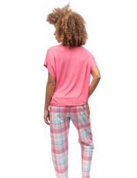 Cyberjammies Shelly Pyjama Top Pink Check 
