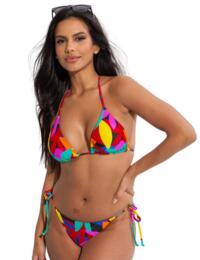 Pour Moi Maya Bay Reversible Non Wired Halter Triangle Bikini Top Multi 