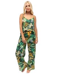 Cyberjammies Gabrielle Pyjama Pants Green Palm Leaf Print