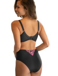 Pour Moi Sofia Embroidered Deep Brief Slate/Pink