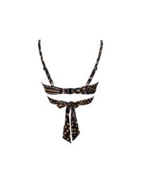 Pour Moi Portofino Underwired Lightly Padded Tie Wrap Bikini Top Black/Gold