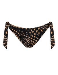 Pour Moi Portofino High Leg Tie Side Bikini Brief Black/Gold 