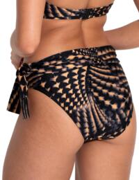 Pour Moi Portofino Tie Fold Over Bikini Brief Black/Gold