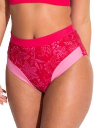  Pour Moi Palm Springs High Leg Tummy Control Bikini Brief Red/Pink