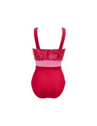 Pour Moi Palm Springs Colour Block Tummy Control Swimsuit Red/Pink