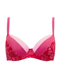 Pour Moi Palm Springs Padded Underwired Convertible Bikini Top Red/Pink