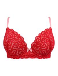 Pour Moi Romance Plunge Push-Up Bra Red/Pink