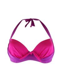 Pour Moi Bahamas Padded Halter Bikini Top Purple/Pink