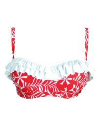 Pour Moi Fiesta Strapless Bikini Top Red/White