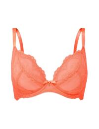 Gossard Superboost Lace Non-Padded Plunge Bra in Neon Coral