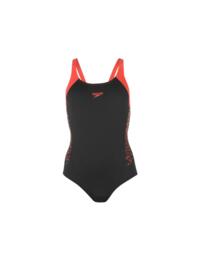 Speedo Boom SPL Muscleback Swimsuit Black/Red