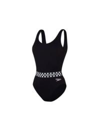 Speedo Belted Deep U-back One-piece Swimsuit Black