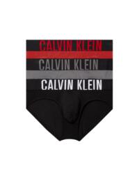 Calvin Klein 3 Pack Hip Briefs Black, Grey Sky, Pompeian Red