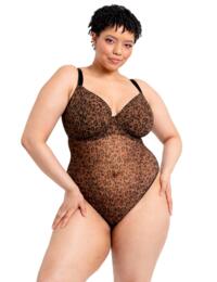 Curvy Kate Cool Cat Plunge Body Leopard Brown