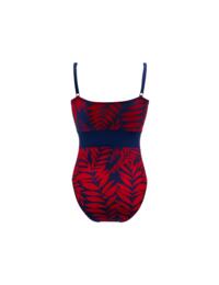 Pour Moi Palermo Panelled Tummy Control Swimsuit Navy/Red