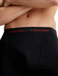 Calvin Klein 3 Pack Boxer Briefs Black/ Pompian Red Logo