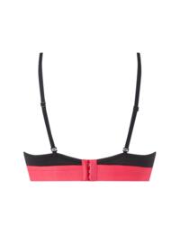  Calvin Klein Embossed Icon Cotton Lightly Lined Triangle Bra Black with Pink Splender