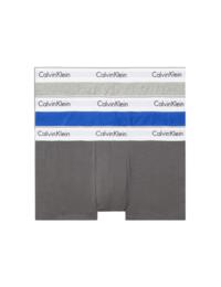 Calvin Klein Modern Cotton Low Rise Trunks 3 Pack Grey Heather/Eiffle Tower/Dazzling Blue