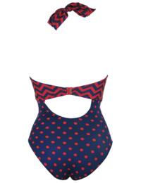 7206 Pour Moi Key West Halter Control Swimsuit - 7206 Navy/Red